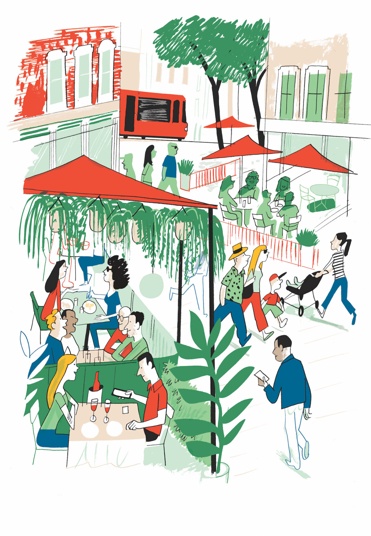 Parklets - illustration