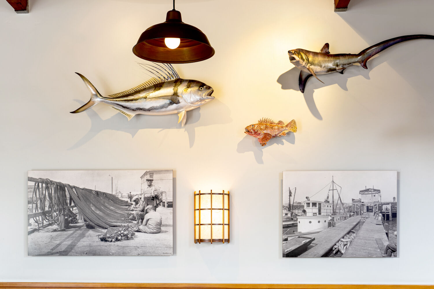 the fishery, wall fish and pictures