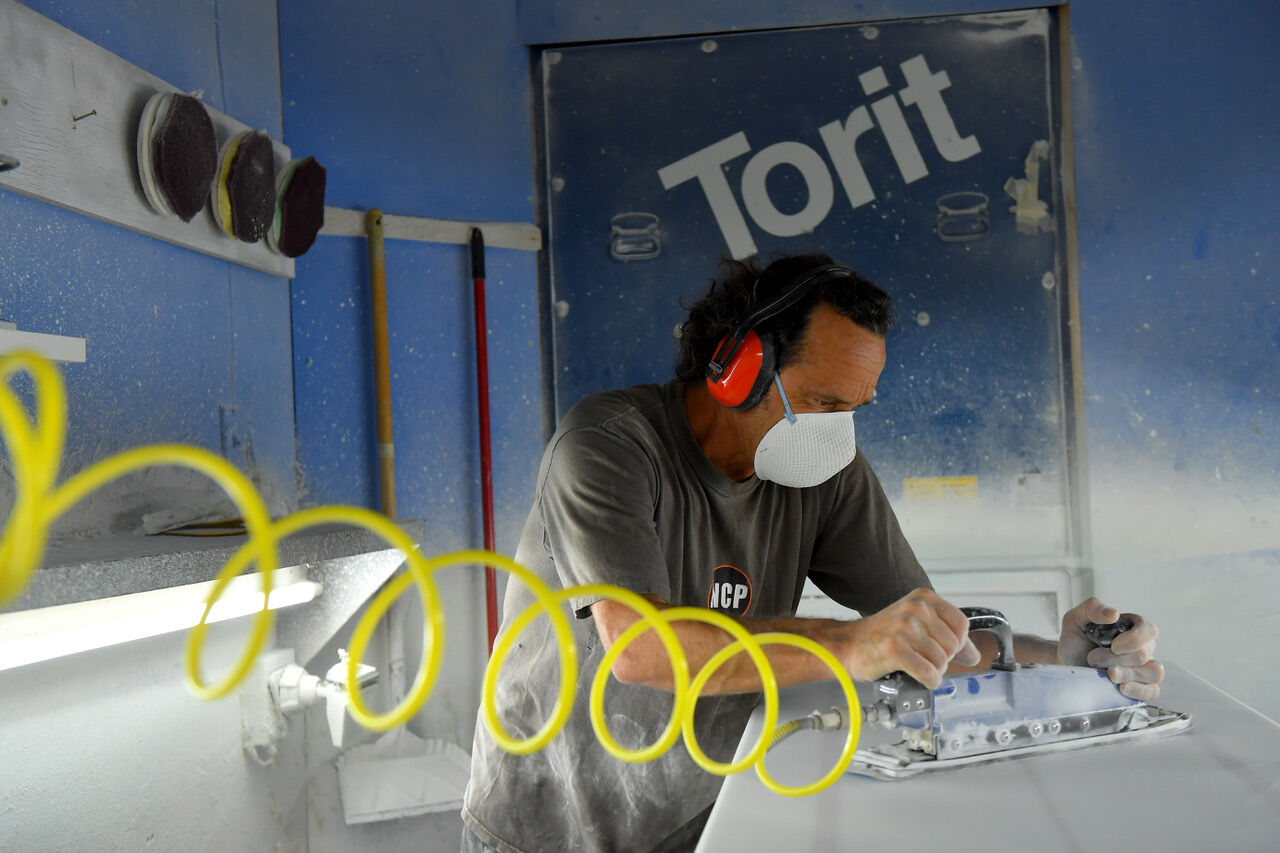 Brian Syzmanski Shaping Surfboard