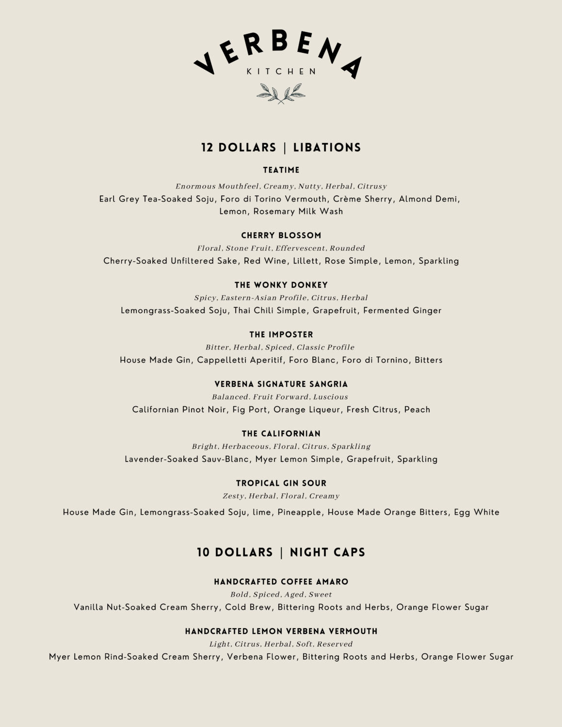 Verbena Kitchen Menu 3