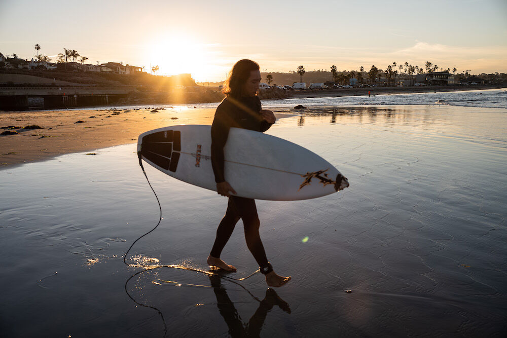 Dawn patrol surfers - Cardiff