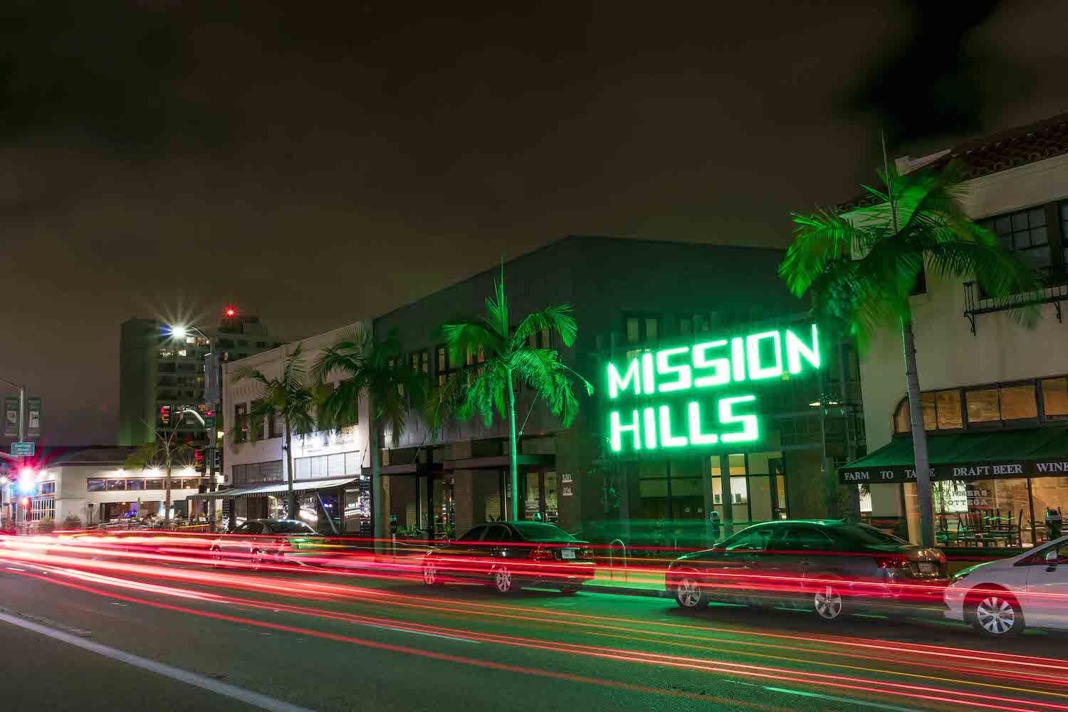 Mission Hills San Diego Neon Sign