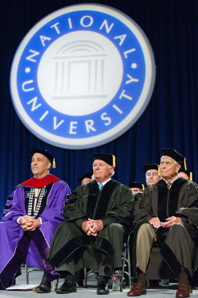 National University Honors Burnham and Sanford at Commencement Ceremonies