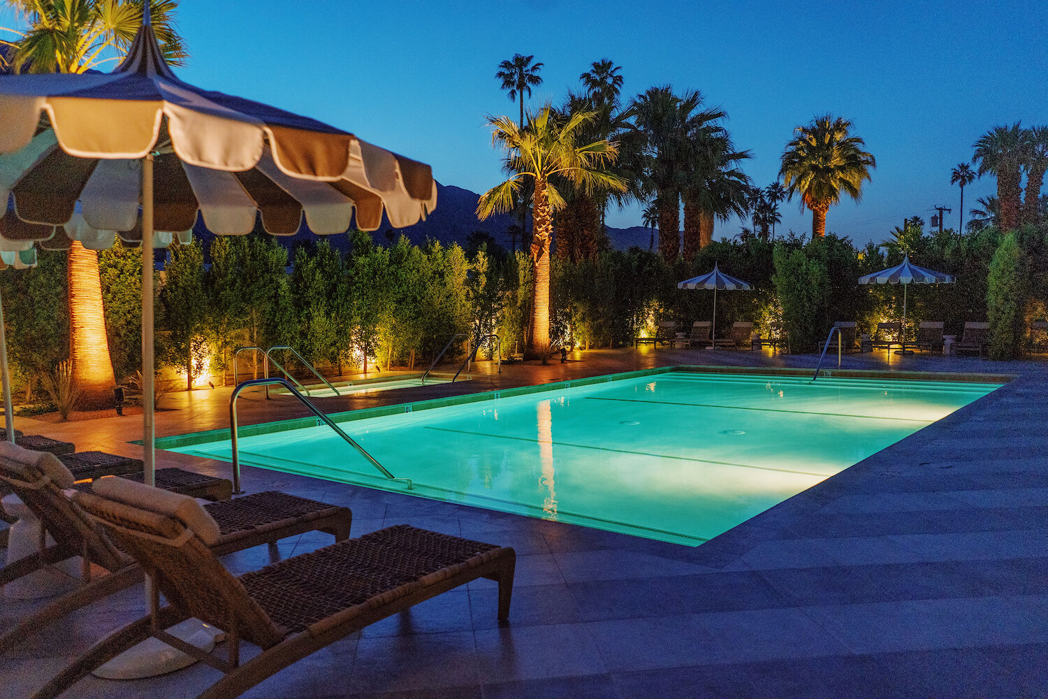 Azure Sky Palm Springs Pool Night