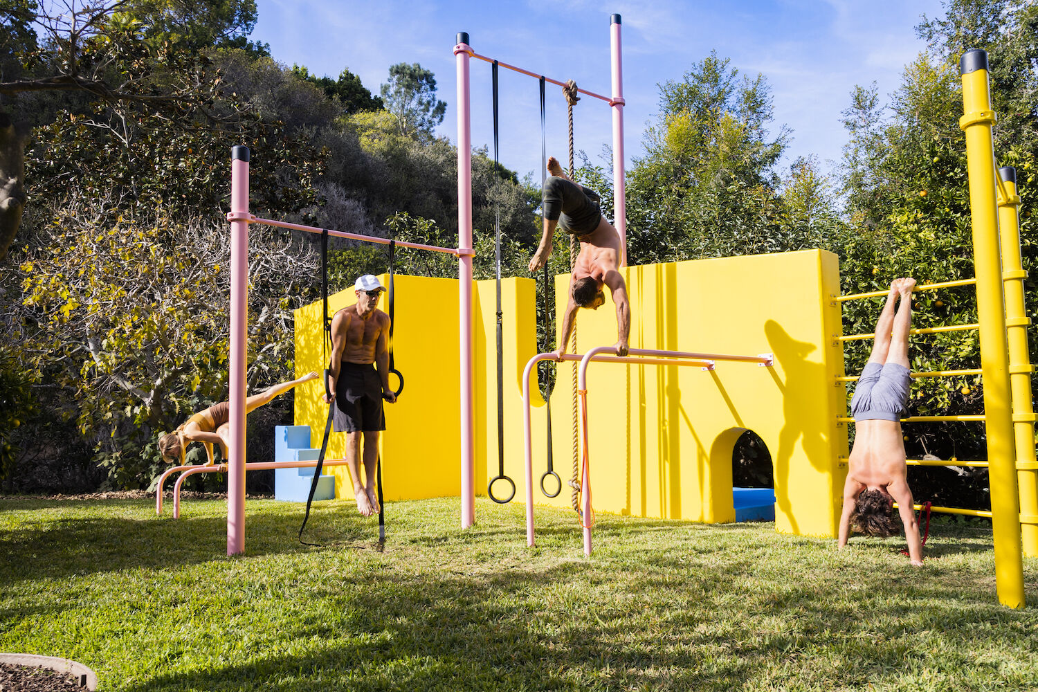 backyard gyms, yellow wall