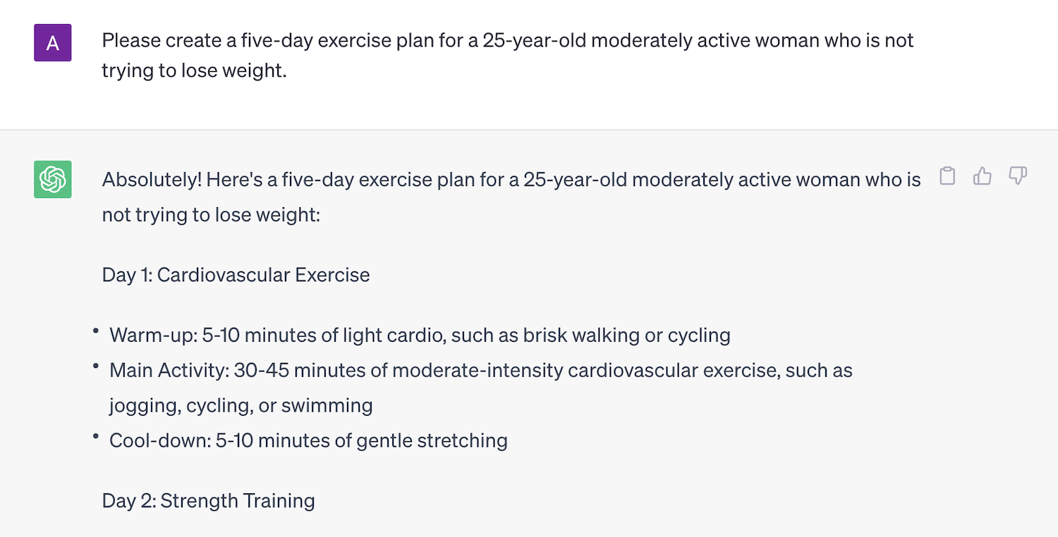 Exercise Plan