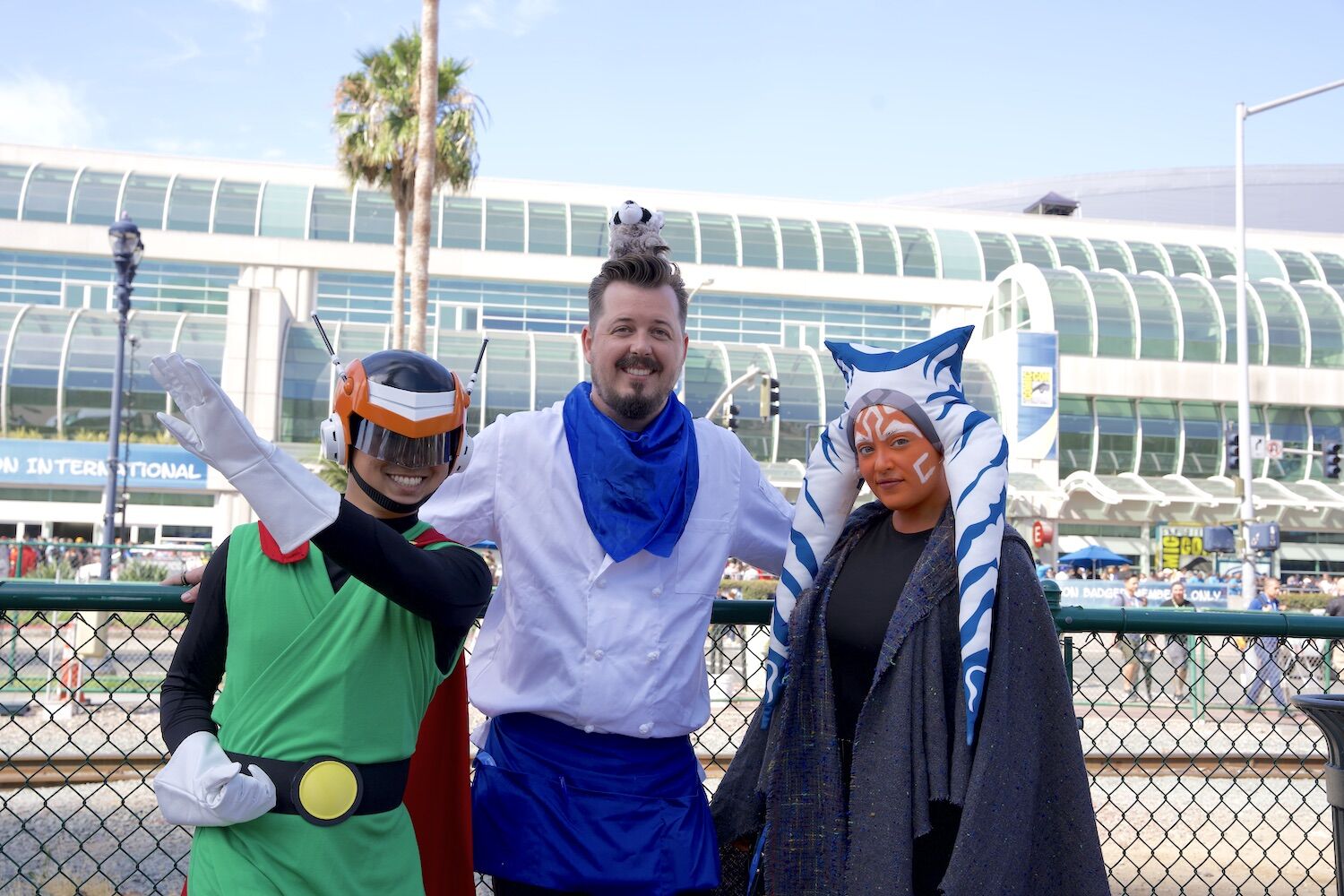 Comic Con 2023 Day 1 Saiyaman, Raccacoonie, and Ahsoka - Dragon Ball Z, Everyhing Everwhere All at Once, andThe Mandalorian