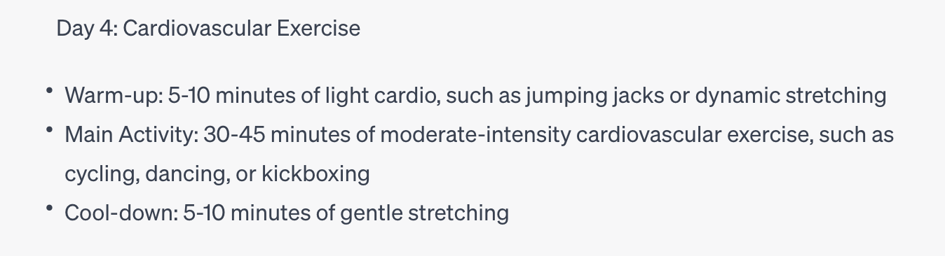 Day Four Exercise
