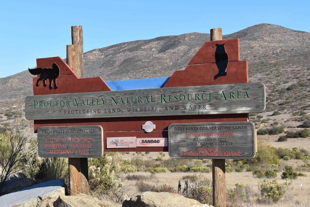 Proctor Valley Natural Resource Area Road Sign